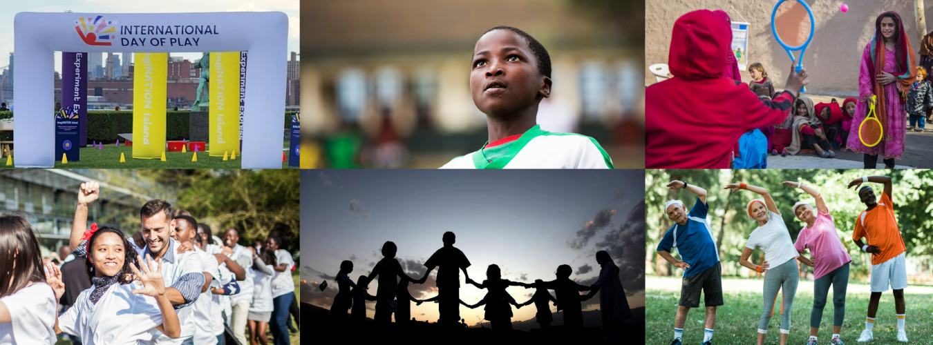 El Día Internacional del Juego nos servirá de recordatorio anual sobre la necesidad de garantizar y fomentar el juego entre personas de todas las edades. Foto:Fotocomposición realizada por el Departamento de Comunicación Global de la ONU con imágenes de: FAO, MONUSCO, UNICEF Afganistán, UN/Peter Dawkins, UNAMA y Adobe Stock.